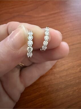 Moissanite Huggie Hoop Earrings